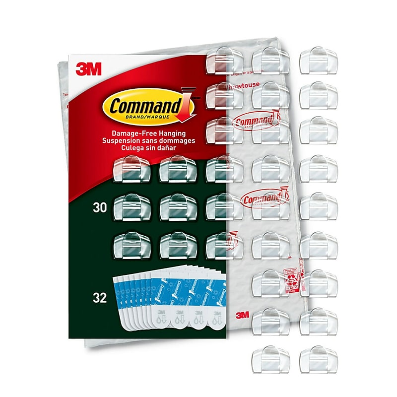 Command Light Clips, Clear, 30/Pack (17017CLRAW30NA) image 1