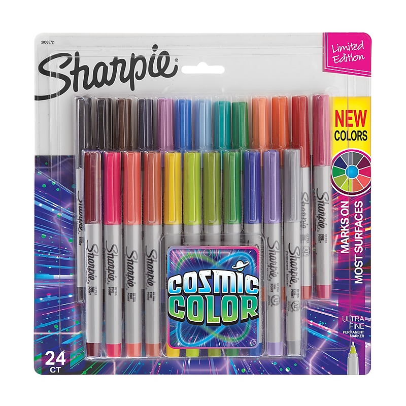 Sharpie Permanent Markers, Ultra Fine Point, Cosmic Color, 24/Pack (2033572) image 1