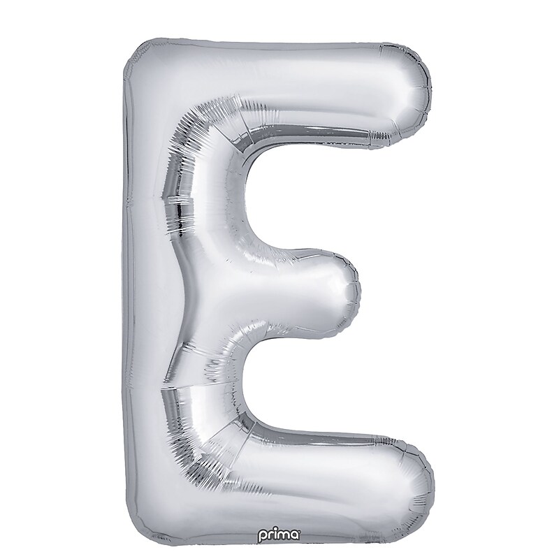 Party City (Air-Filled) 16" "E" Foil Balloon, Silver, 2/Pack (AM60050269-18) image 1