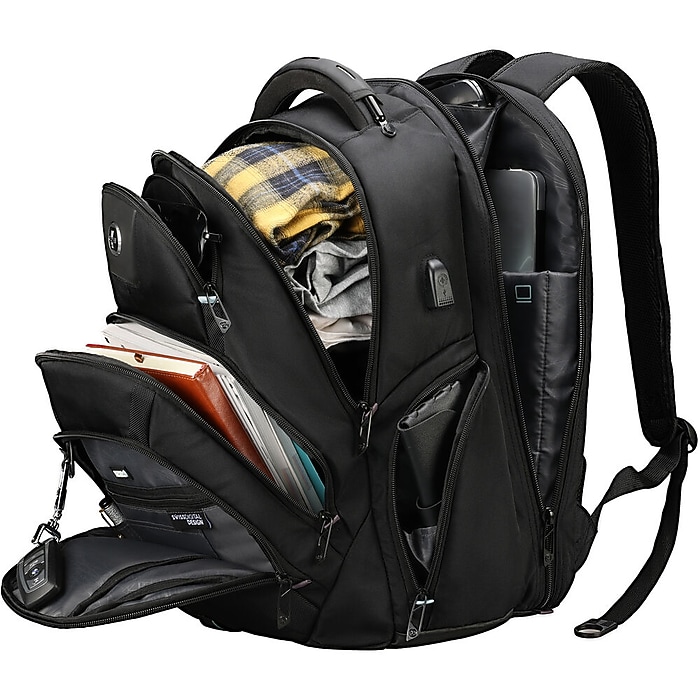 SwissDigital Pixel Pro Business Travel Laptop Backpack, Large