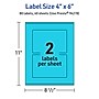 Avery Laser/Inkjet Multipurpose Rectangle Labels, 4" x 6", Bright Blue, 80/Pack (94278)~#|#~4EEAF7F8-4084-4319-80BB13931C5D31C6_sc7
