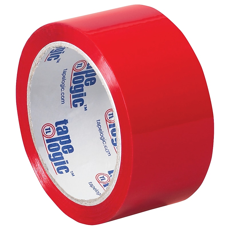 Tape Logic Colored Carton Sealing Heavy Duty Packing Tape, 2" x 55 yds., Red, 18/Carton (T90122R18PK) image 1