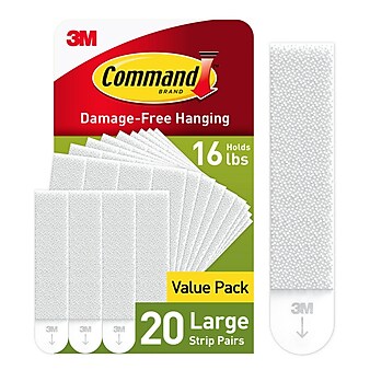 Command Large Picture Hanging Strips, Damage-Free, White, 20 Pairs, 40-Command Strips (17206-20NA)