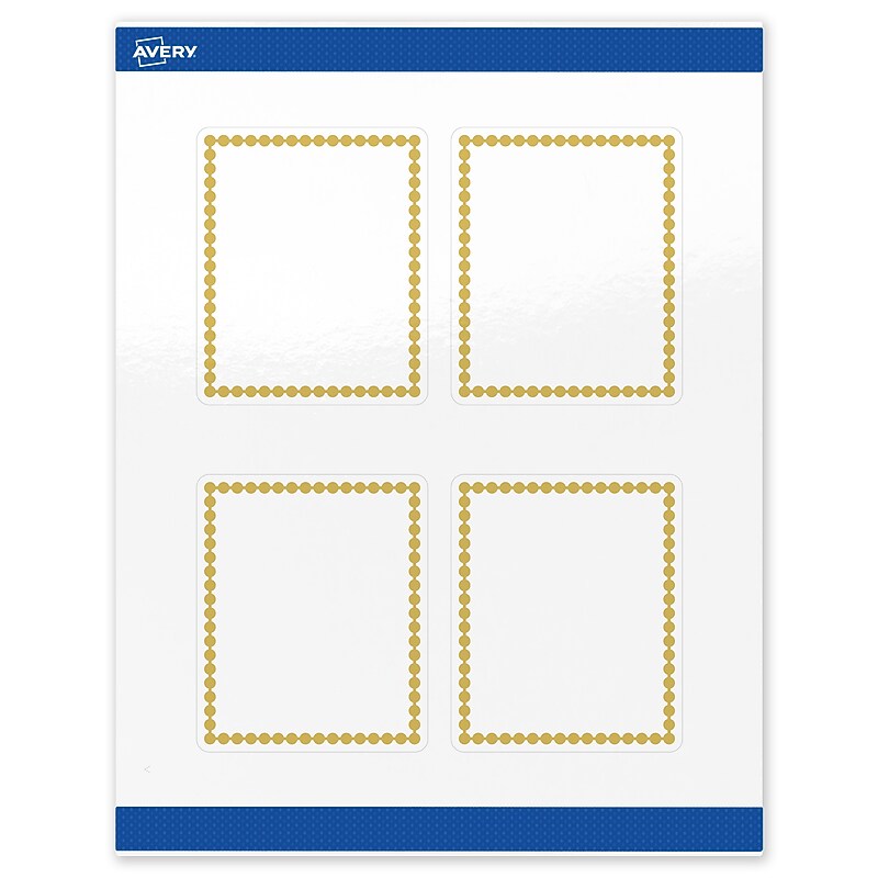 Avery Laser/Inkjet Rectangle Multipurpose Labels, 4" x 3-1/3", White, 40/Pack (S00-DJ8) image 1