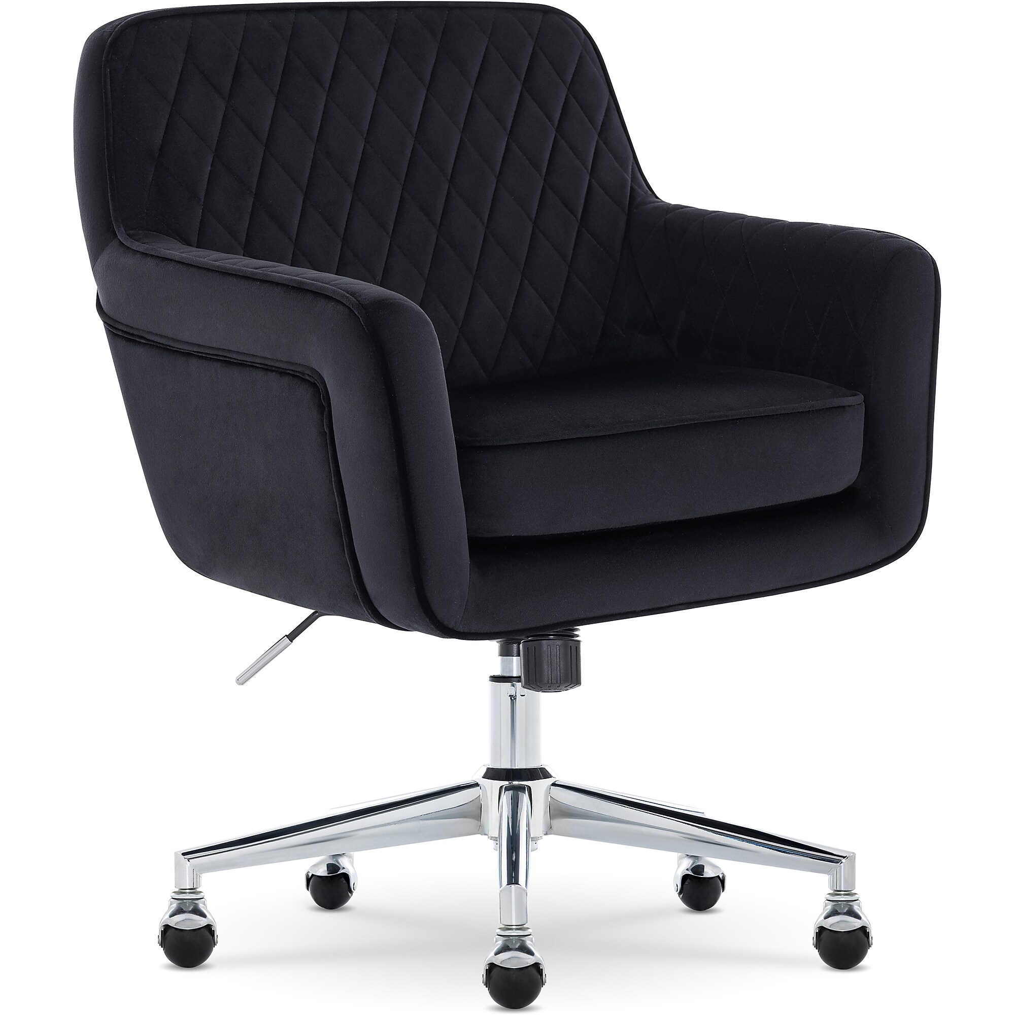 Serta Ashleigh Ergonomic Velvet Swivel Computer and Desk Chair, Black (CCHR10018B) Sansujyuku sansujyuku.com