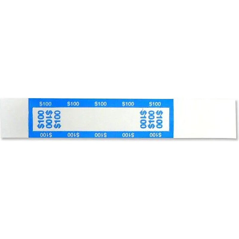 CONTROLTEK Currency Strap, White/Light Blue, 25000/Carton (560016) image 1