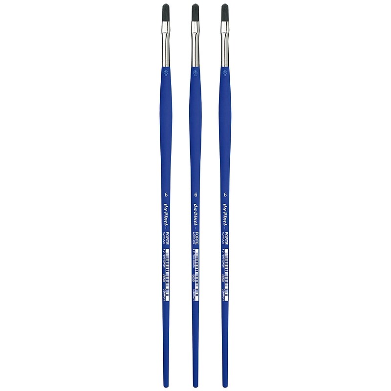 da Vinci FORTE-Acrylics Oil and Acrylic Synthetic Bristle, Filbert Brush, 3/Pack (DVXVA86506-3) image 1