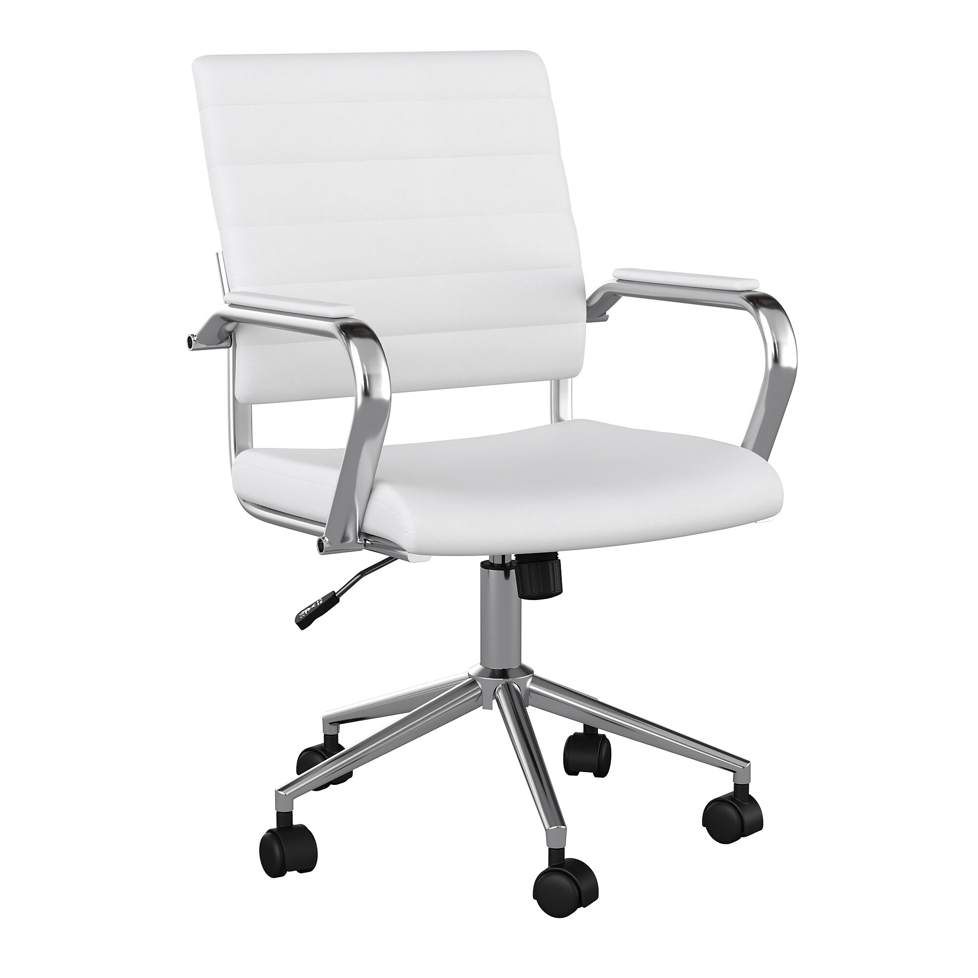 Martha Stewart Piper Faux Leather Swivel Executive Chair, White/Polished Nickel (CH2209212WH) Sansujyuku sansujyuku.com