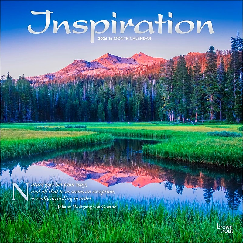 2026 BrownTrout Inspiration 12" x 12" Monthly Wall Calendar (9798330703913) image 1