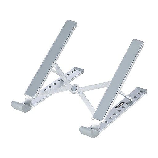 StarTech Aluminum Foldable Laptop Riser Stand, Silver (LAPTOPRISERBAR