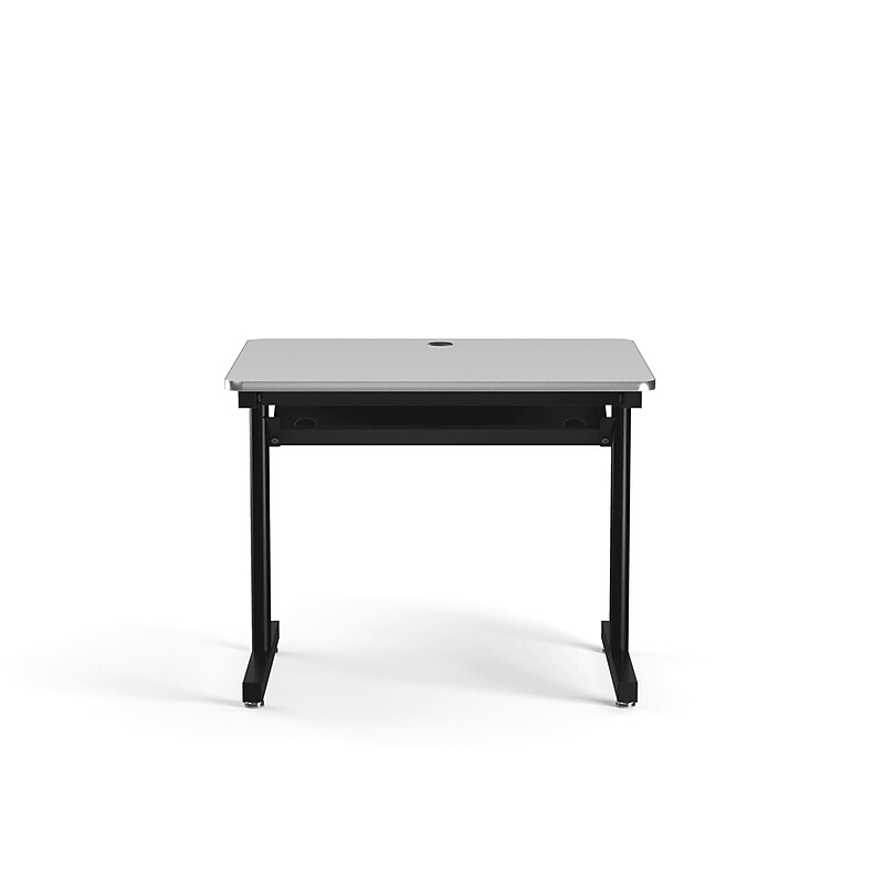 VersaDesk 36"W Basic Computer Table, White/Black (BCT3630-BW) image 1
