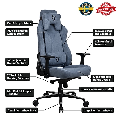 Arozzi Vernazza Soft Fabric Ergonomic Racing Gaming Chair - Thumbnail 5