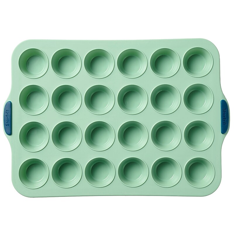 Starfrit Silicone 14" x 19.5" Mini Muffin Pan, Sage Green (092751-006-NEW1) image 1