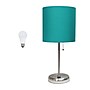 Creekwood Home Oslo 19.5" LED Table Lamp with USB Port, Brushed Steel/Teal Shade (CWT-2012-TL-LB)~#|#~4F2CB672-CFFC-490D-A7C17A623082C3C9_sc7
