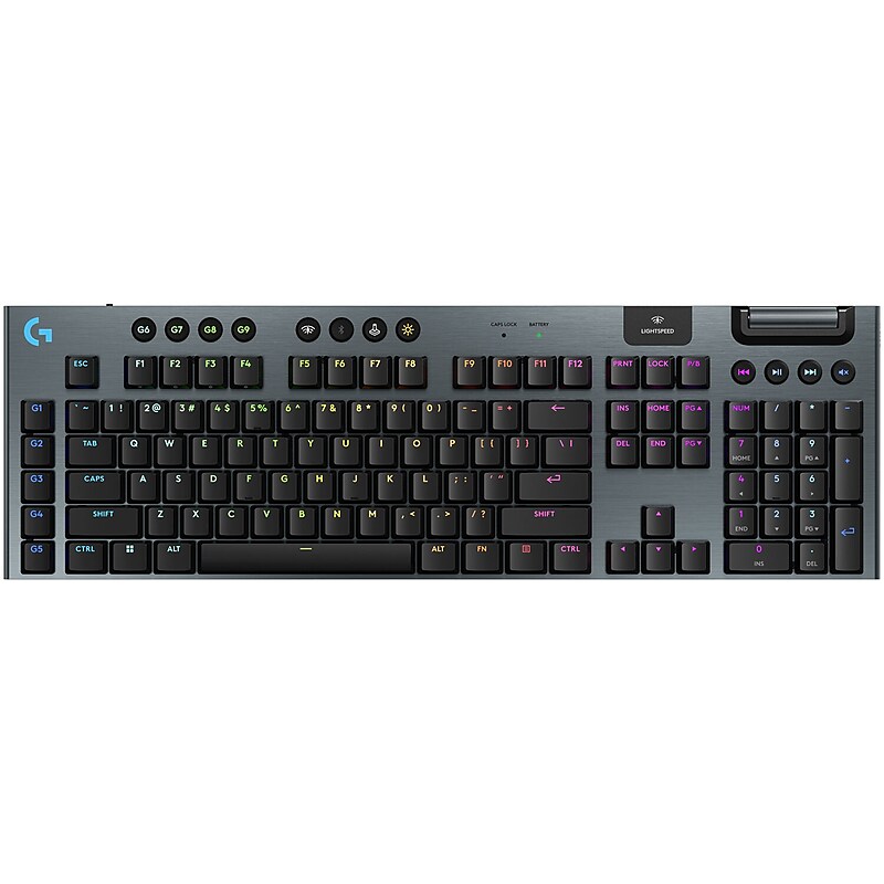 Logitech G915 X LIGHTSPEED Wireless Gaming Mechanical Keyboard, Clicky Switches, Black (920-012704) image 1