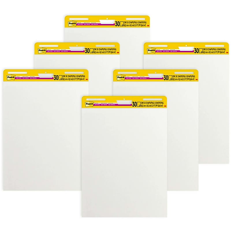 Post-it Super Sticky Easel Pad, 25" x 30", 30 Sheets/Pad, 6 Pads/Pack (559-VAD-6PK) image 1
