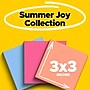 Post-it Super Sticky Notes, 3" x 3", Summer Joy Collection, 45 Sheets/Pad, 3 Pads/Pack (3321-SSJOY)~#|#~4F406931-0C52-4C38-A566B828173C7F4F_sc7