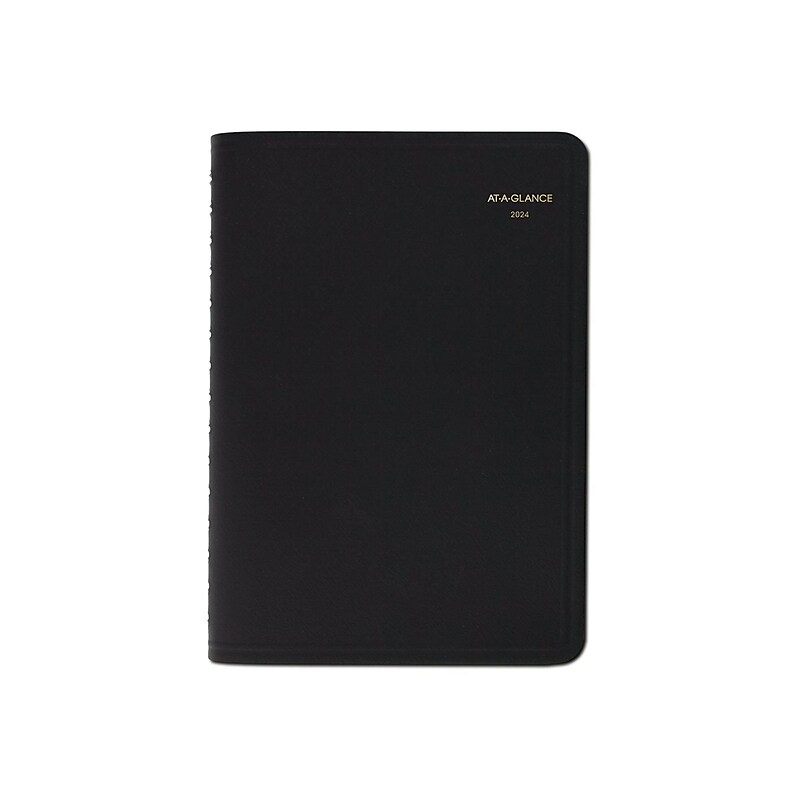 2024 AT-A-GLANCE 5" x 8" Daily Appointment Book, Black (70-207-05-24) image 1