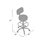 Boss Caressoft Vinyl Medical/Drafting Stool with Back Cushion, Grey (B16245-GY~#|#~4F42C7F1-9762-4419-B5BA4F7005EB9EFC_sc7