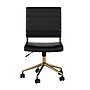 Martha Stewart Ivy Armless Faux Leather Swivel Office Chair, Black/Polished Brass (CH2209211BKGLD)~#|#~4F484E5C-01DD-4D7F-AF2BA9B59A932183_sc7