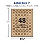 Avery Laser/Inkjet Burst Multipurpose Labels, 1" Dia., Kraft Brown, 4800 Labels/Box ( 94606)~#|#~4F4AE431-E605-4F28-BCF1D0CB55731892_sc7