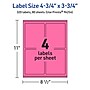 Avery Laser/Inkjet Rectangle Multipurpose Labels, 4.75" x 3.75", Bright Pink, 320/Box (94254)~#|#~4F4B0BBA-B20A-42FD-AB75287A455A248D_sc7