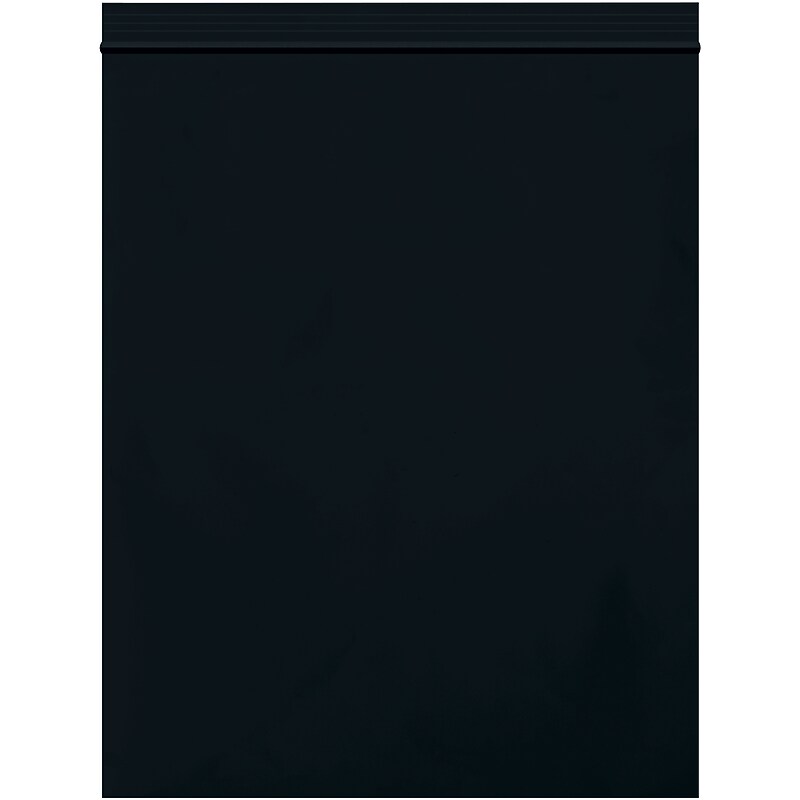 8" x 10" Reclosable Poly Bags, 2 Mil, Black, 1000/Carton (PB3635BK) image 1
