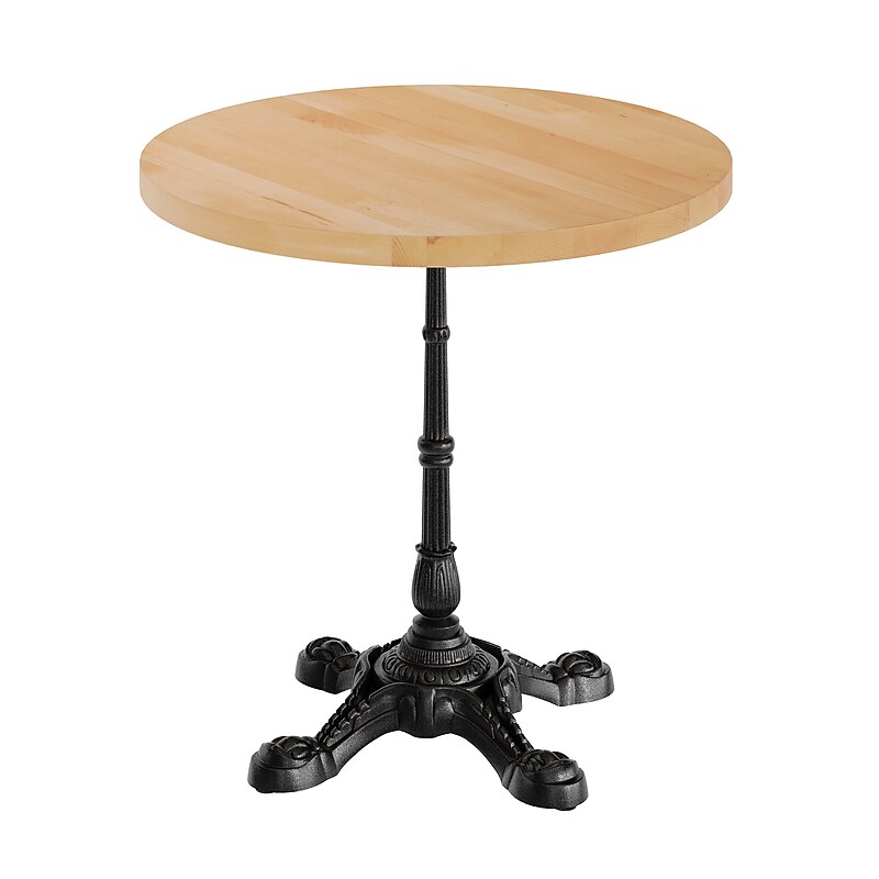 Flash Furniture Bennett 30" Round Wooden Commercial Indoor Table, Natural Top/Black Base (GSFRD30NTST2222) image 1