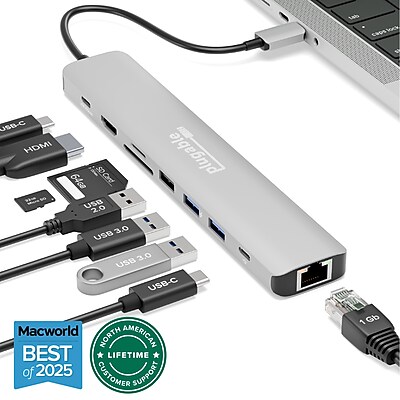 Plugable USB C Hub Multiport Adapter: 9-in-1 - Thumbnail 2