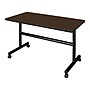 Regency Kobe Flip Top 48"W x 24"D Rectangular Training Room Table, Laminate, With Wheels, Neo Walnut (MKFT4824NW)~#|#~4F5D3381-487F-439F-8527D4BFE6FE526D_sc7
