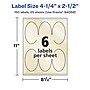 Avery Pearlized Ivory Oval Multipurpose Labels, 4.25" x 2.5", Ivory, 150/Pack (94058)~#|#~4F5D5D5A-3199-463B-A0DC389BF372F034_sc7