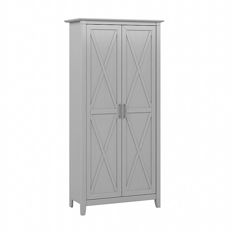 Bush Furniture Key West 66" Tall Storage Cabinet with Doors and 5 Shelves, Cape Cod Gray (KWS266CG-03) image 1