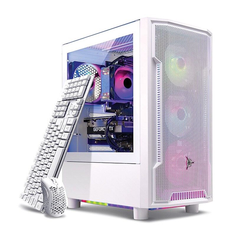 Skytech Archangel 4 Gaming Desktop, AMD Ryzen 7 5700, 16GB RAM , 1TB SSD, NVIDIA GeForce RTX 3050, White image 1