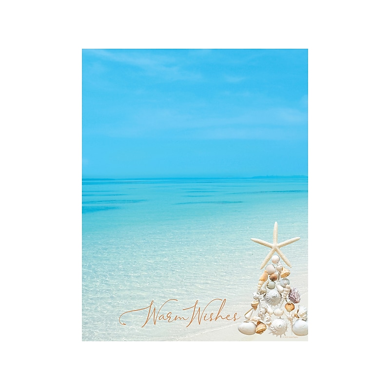 Great Papers Seashell Christmas Holiday Letterhead, Multicolor, 50/Pack (2022014) image 1