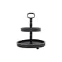Storied Home Distressed Blackwashed Wood 2-Tier Tray with Metal Handle (EC0112)~#|#~4F701406-661D-49F7-88F6628102FE0A49_sc7