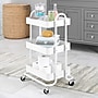 Whitmor 3-Shelf Metal Mobile Kitchen Cart with Lockable Wheels, White (6055-11631-WHT)~#|#~4F7294EB-7425-46A4-B9AC03AFFB6CB77F_sc7