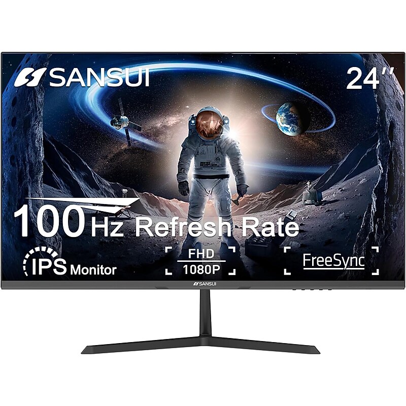 Sansui X3A 24" FHD 100Hz AMD FreeSync IPS LED Monitor, Black (S24X3AF) image 1