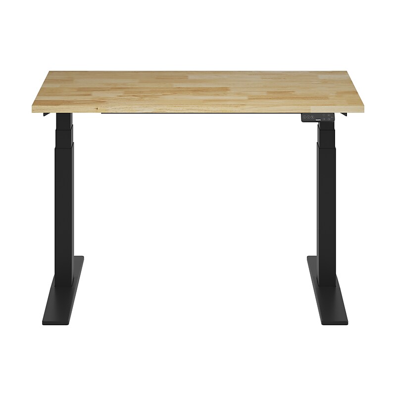 FlexiSpot E7COMMERCIAL 48''W Electric Height Adjustable Standing Desk, Rubberwood/Black(E7BCOM4824-RW) image 1
