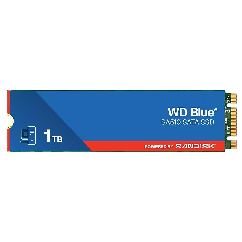 WD Blue SA510 1TB M.2 SATA III Internal Solid State Drive, 3D-NAND (WDS100T3B0B-00AXS0) image 1