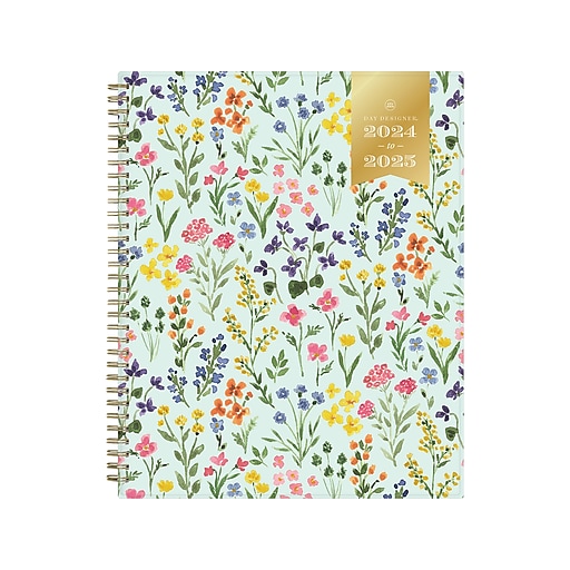 20242025 Blue Sky Day Designer Flower Field Mint 8.5" x 11" Weekly