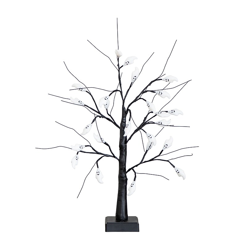 Nearly Natural Pre-Lit Artificial Halloween Ghost Twig Tree, 2' (T5198) image 1