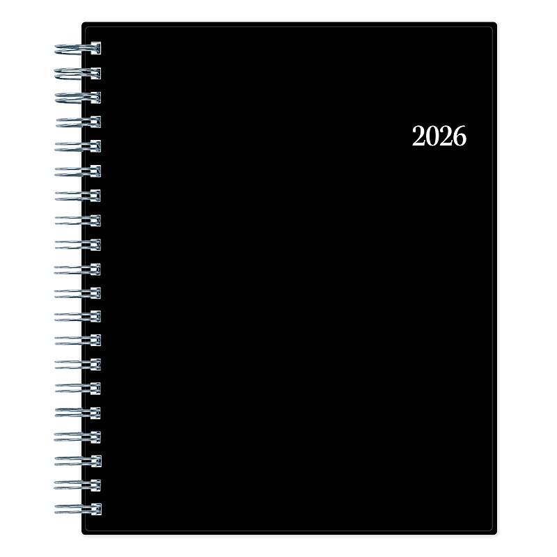 2026 Blue Sky Passages 8.5" x 11" Calendar Year Daily & Monthly Planner, Plastic Cover, Black (152850) image 1