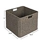 Household Essentials Woven Storage 40.45 Quart Storage Container, Wicker, Gray (HE1153)~#|#~4FA00C0D-D7EA-4A60-932EC5E621031C32_sc7