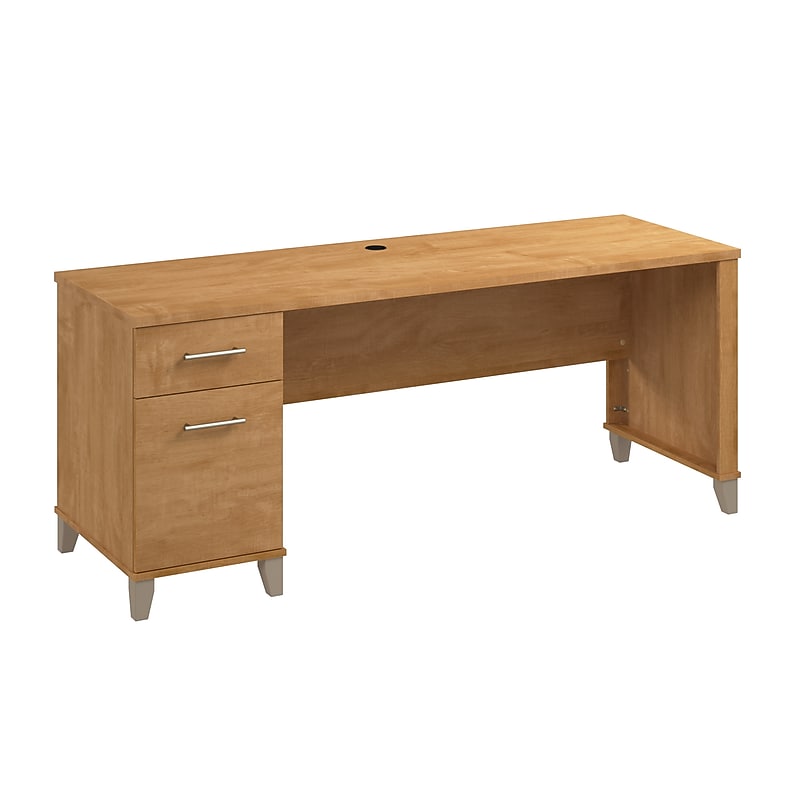 Bush Furniture Somerset 72"W Office Desk with Drawers, Maple Cross (WC81472) image 1