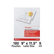 Staples Thermal Pouches, Letter, 100/Pack (17468)