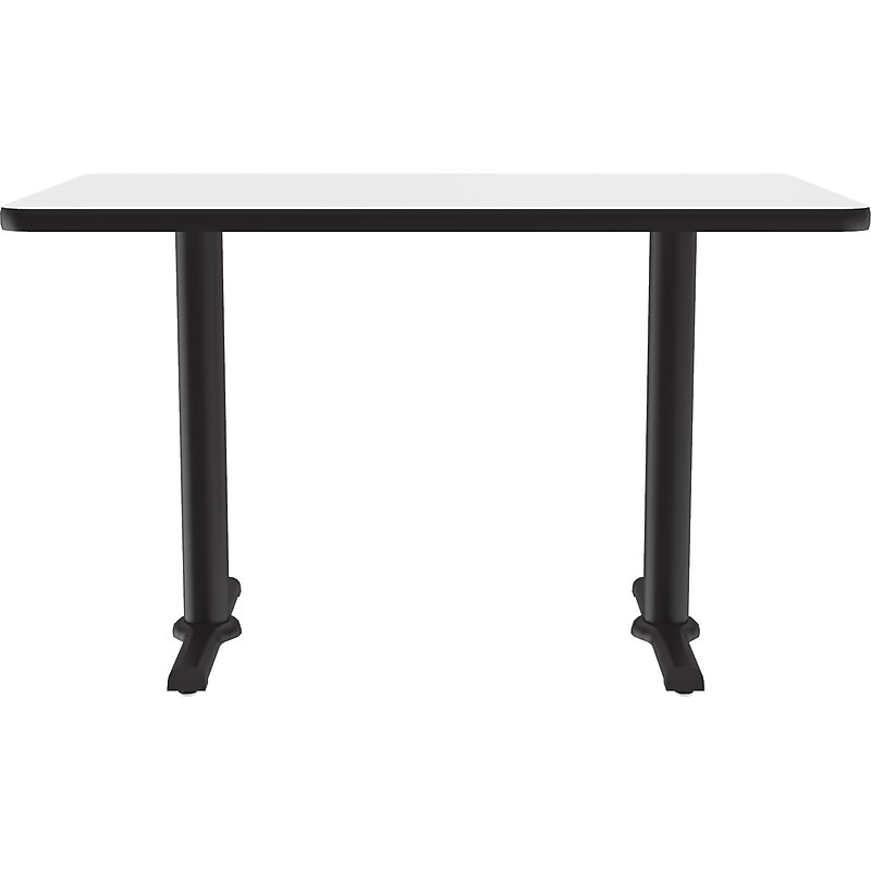 Correll Dry-Erase Markerboard Cafe Table, 30" x 48", Frosty White/Black (BTT3048DE-80) image 1