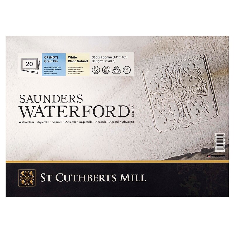 St Cuthberts Mill Saunders Waterford 14" x 10" Watercolor Sketch Pad, 20 Sheets/Pad (STCT46330001011D) image 1