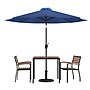 Flash Furniture Lark Outdoor Patio Table Set, Navy Umbrella, 5 Piece Set (XU8102UB19BNV)~#|#~4FAEAD92-9AD7-484C-B835233791DC7AB6_sc7