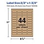 Avery Laser/Inkjet Multipurpose Labels, 1.75" x ", Kraft Brown, 1100/Pack (94209)~#|#~4FB15960-EDEB-4420-A6D6EFDD08314036_sc7