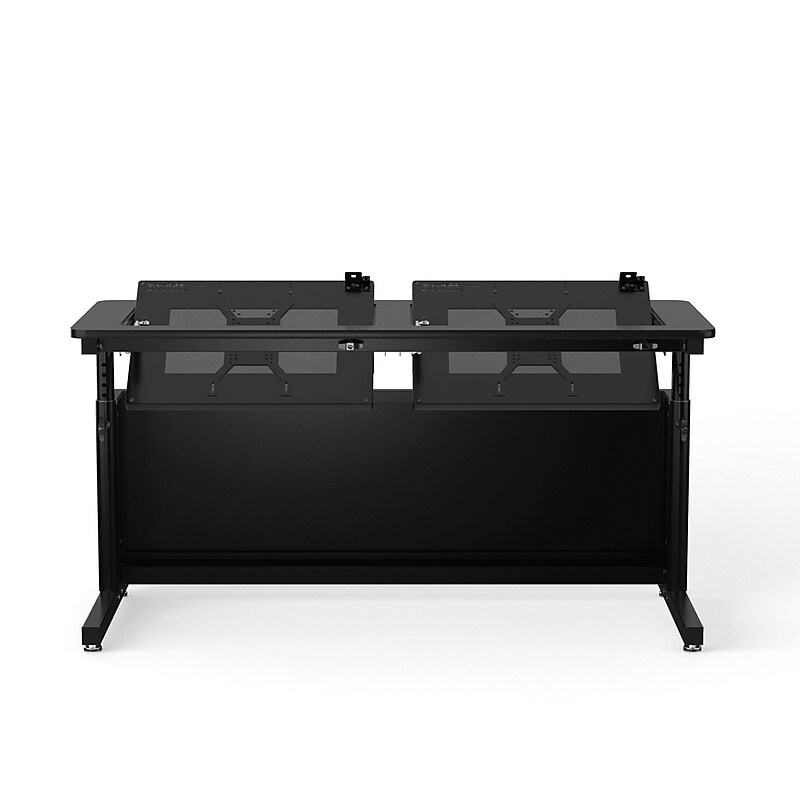 VersaDesk Revolution 60"W Manual Adjustable Standing Computer Table, Black (RST6024-BB) image 1